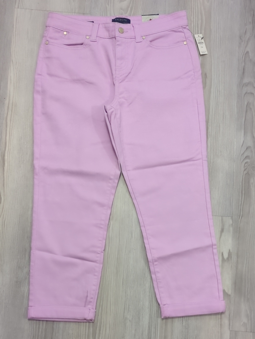 Lilac Talbot's Simply Flattering Boyfriend 10P NWT Cotton Blend Capris Jean Crop